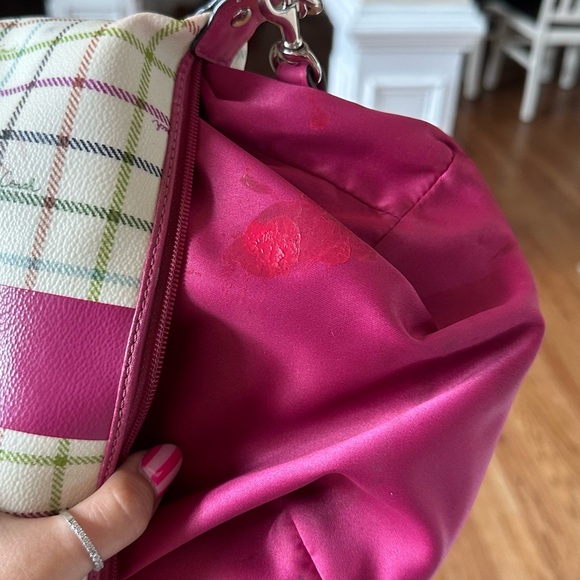 Coach Pink and Cream Plaid Shoulder Bag - Picture 9 of 10